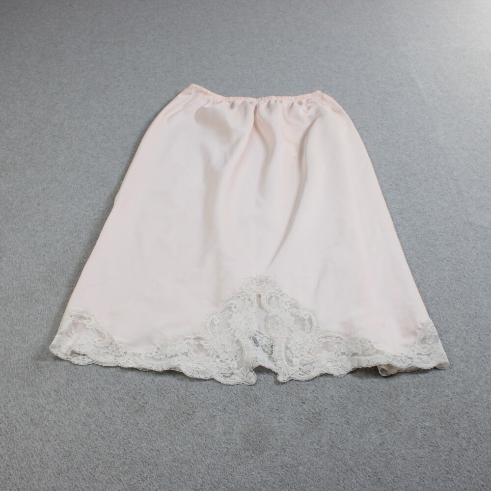 Vintage Christian Dior Half Slip Women Size 27 Pink Lace Slit Coquette Sexy READ